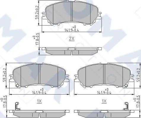 FOMAR Friction FO 266181 - Bremžu uzliku kompl., Disku bremzes ps1.lv