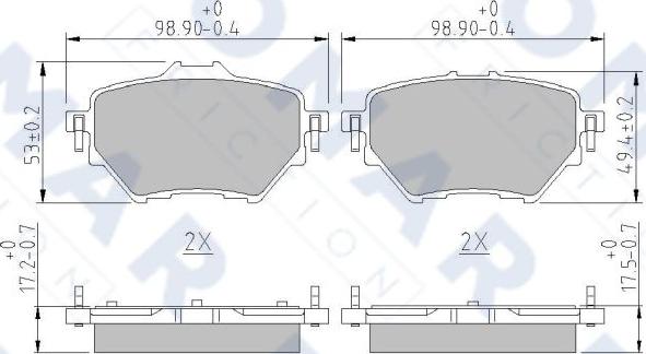 FOMAR Friction FO 261781 - Bremžu uzliku kompl., Disku bremzes ps1.lv