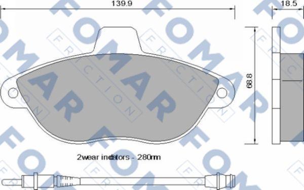 FOMAR Friction FO 742581 - Bremžu uzliku kompl., Disku bremzes ps1.lv