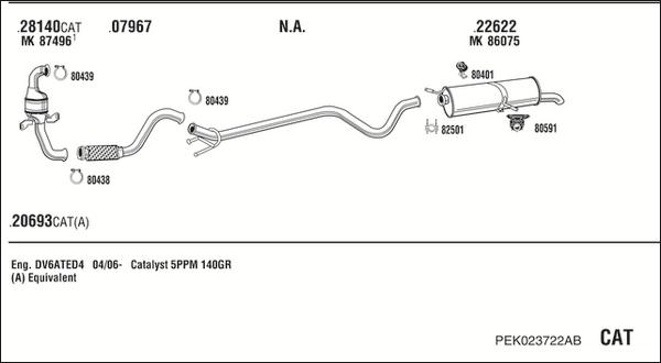 Fonos PEK023722AB - Izplūdes gāzu sistēma ps1.lv