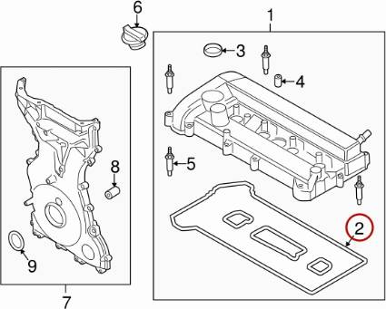 FORD CV6Z-6584-A - Blīvju komplekts, Motora bloka galvas vāks ps1.lv