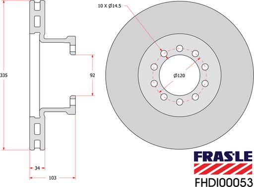 FRAS-LE FHDI00053 - Bremžu diski ps1.lv