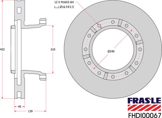 FRAS-LE FHDI00067 - Bremžu diski ps1.lv