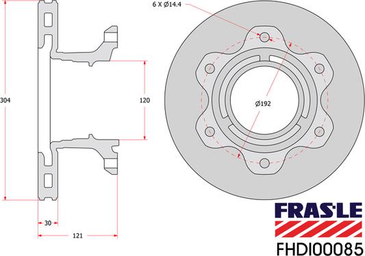 FRAS-LE FHDI00085 - Bremžu diski ps1.lv