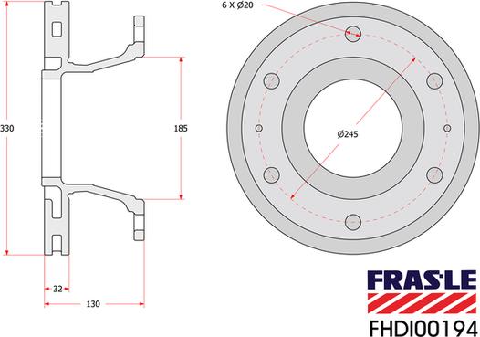 FRAS-LE FHDI00194 - Bremžu diski ps1.lv