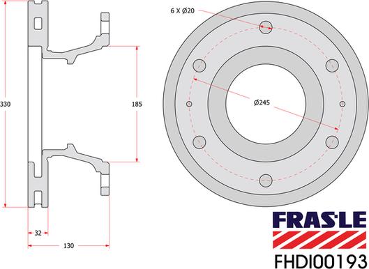 FRAS-LE FHDI00193 - Bremžu diski ps1.lv