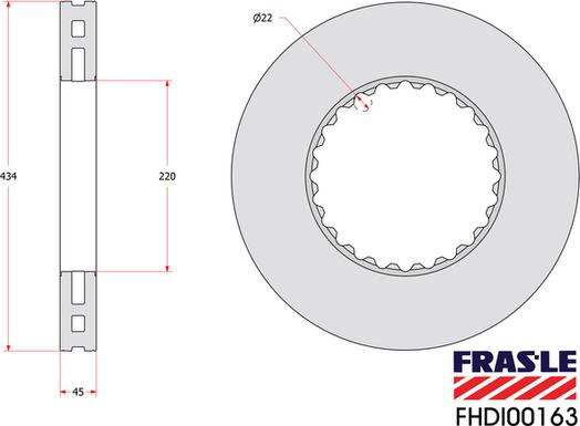 FRAS-LE FHDI00163 - Bremžu diski ps1.lv