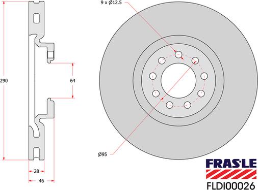 FRAS-LE FLDI00026 - Bremžu diski ps1.lv