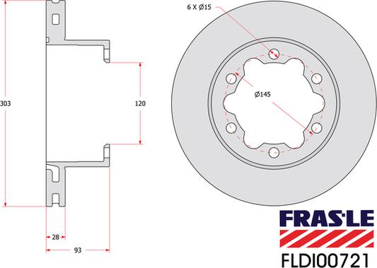 FRAS-LE FLDI00721 - Bremžu diski ps1.lv