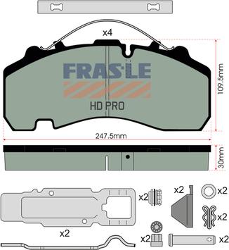 FRAS-LE PD/141-K021-HD - Bremžu uzliku kompl., Disku bremzes ps1.lv