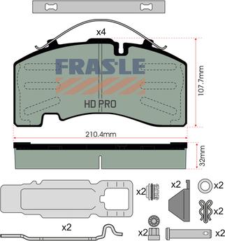 FRAS-LE PD/147-K023-HD - Bremžu uzliku kompl., Disku bremzes ps1.lv