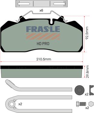 FRAS-LE PD/131-K015-HD - Bremžu uzliku kompl., Disku bremzes ps1.lv