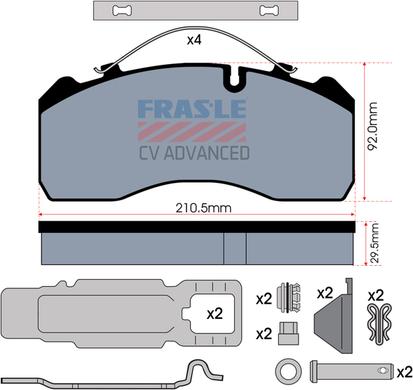 FRAS-LE PD/120-K023-CV - Bremžu uzliku kompl., Disku bremzes ps1.lv