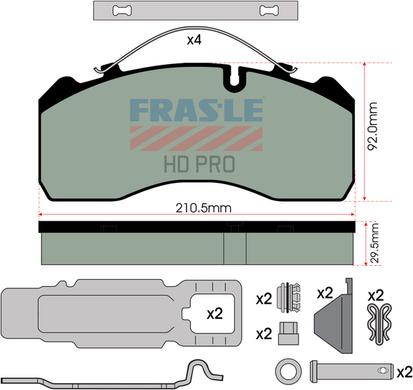 FRAS-LE PD/120-K023-HD - Bremžu uzliku kompl., Disku bremzes ps1.lv