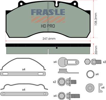 FRAS-LE PD/170-K016-HD - Bremžu uzliku kompl., Disku bremzes ps1.lv