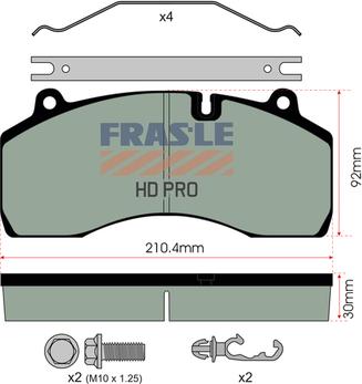 FRAS-LE PD/209-K029-HD - Bremžu uzliku kompl., Disku bremzes ps1.lv