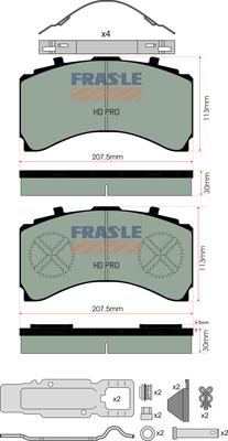 FRAS-LE PD/206-K025-HD - Bremžu uzliku kompl., Disku bremzes ps1.lv