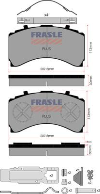 FRAS-LE PD/206-K025-PLUS - Bremžu uzliku kompl., Disku bremzes ps1.lv