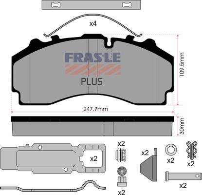 FRAS-LE PD/224-K021-PLUS - Bremžu uzliku kompl., Disku bremzes ps1.lv