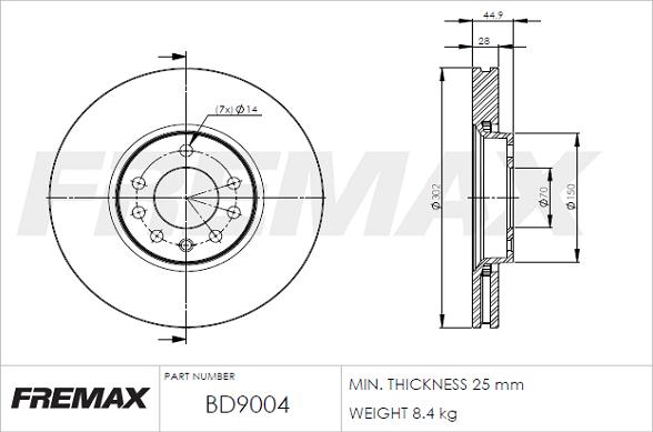 FREMAX BD-9004 - Bremžu diski ps1.lv