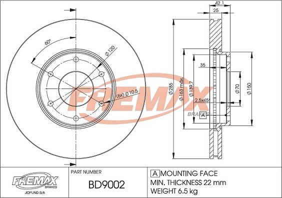 FREMAX BD-9002 - Bremžu diski ps1.lv