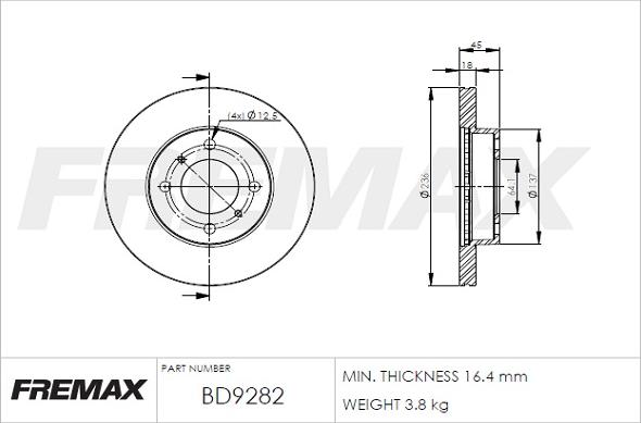 FREMAX BD-9282 - Bremžu diski ps1.lv