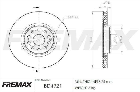 FREMAX BD-4921 - Bremžu diski ps1.lv