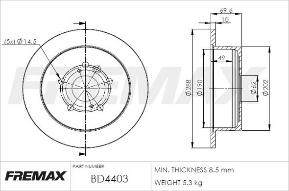 FREMAX BD-4403 - Bremžu diski ps1.lv