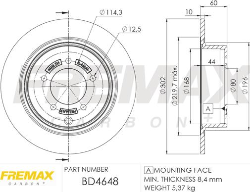 FREMAX BD-4648 - Bremžu diski ps1.lv