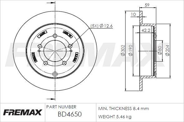 FREMAX BD-4650 - Bremžu diski ps1.lv