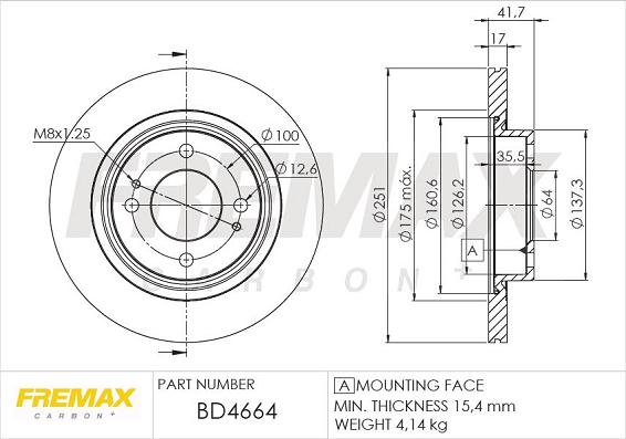 FREMAX BD-4664 - Bremžu diski ps1.lv