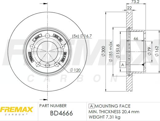 FREMAX BD-4666 - Bremžu diski ps1.lv