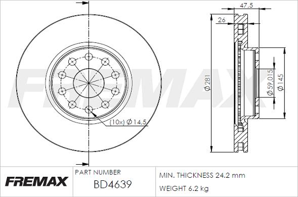 FREMAX BD-4639 - Bremžu diski ps1.lv