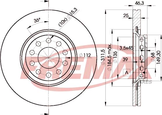 FREMAX BD-4065 - Bremžu diski ps1.lv