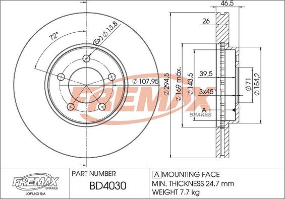 FREMAX BD-4030 - Bremžu diski ps1.lv