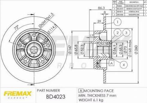 FREMAX BD-4023 - Bremžu diski ps1.lv