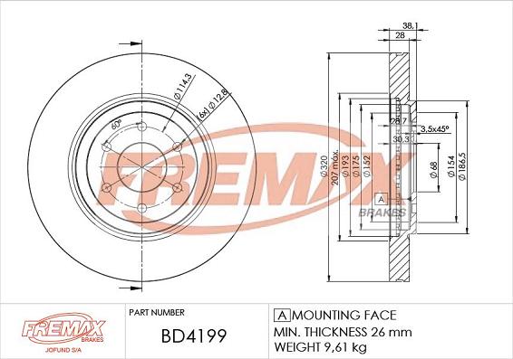 FREMAX BD-4199 - Bremžu diski ps1.lv