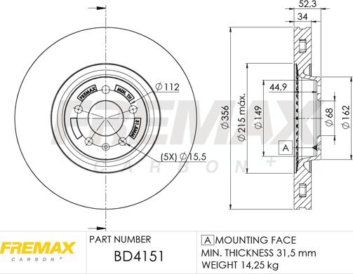 FREMAX BD-4151 - Bremžu diski ps1.lv