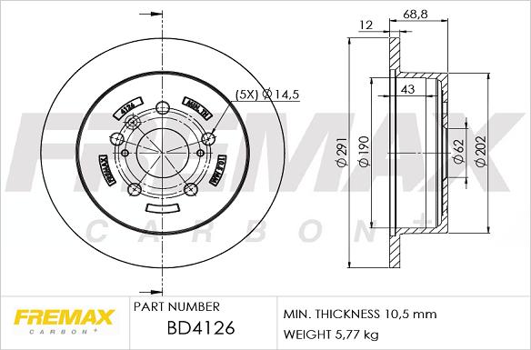 FREMAX BD-4126 - Bremžu diski ps1.lv