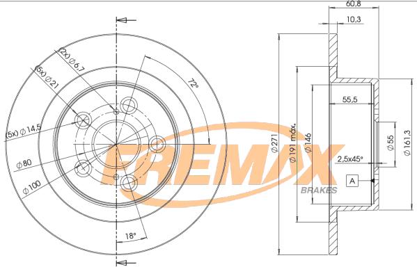 FREMAX BD-4243 - Bremžu diski ps1.lv