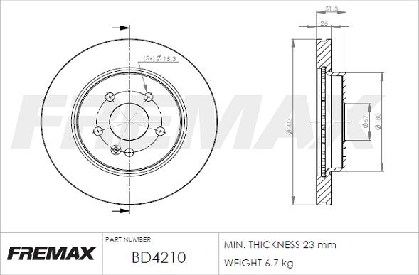 FREMAX BD-4210 - Bremžu diski ps1.lv