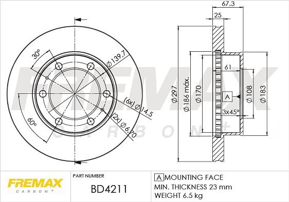 FREMAX BD-4211 - Bremžu diski ps1.lv