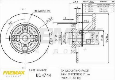 FREMAX BD-4744 - Bremžu diski ps1.lv