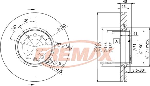 FREMAX BD-4755 - Bremžu diski ps1.lv