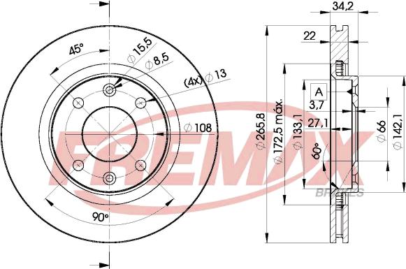 FREMAX BD-4750 - Bremžu diski ps1.lv