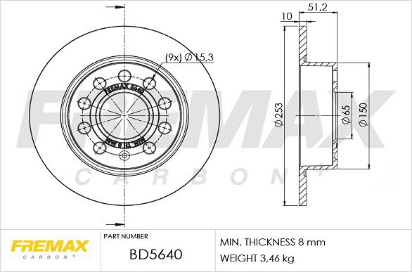 FREMAX BD-5640 - Bremžu diski ps1.lv