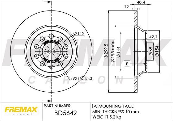 FREMAX BD-5642 - Bremžu diski ps1.lv