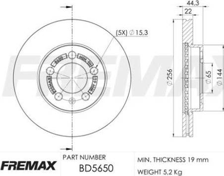 FREMAX BD-5650 - Bremžu diski ps1.lv