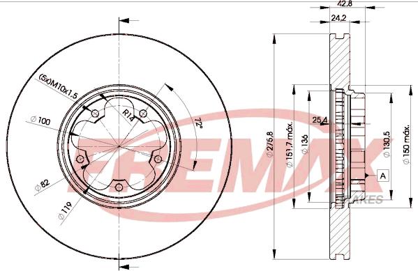 FREMAX BD-5612 - Bremžu diski ps1.lv