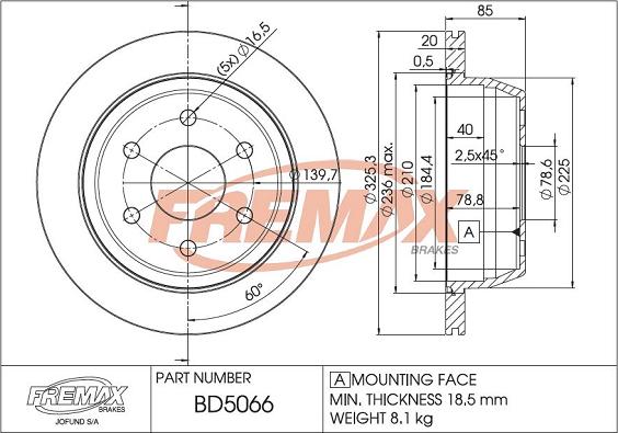 FREMAX BD-5066 - Bremžu diski ps1.lv